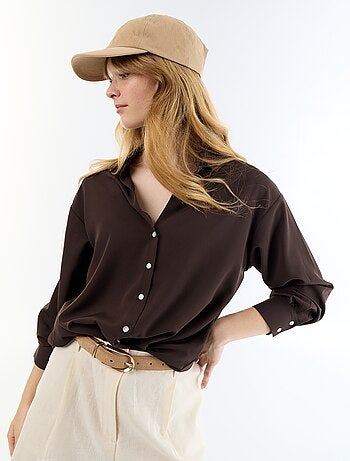 Blusa fluida lisa