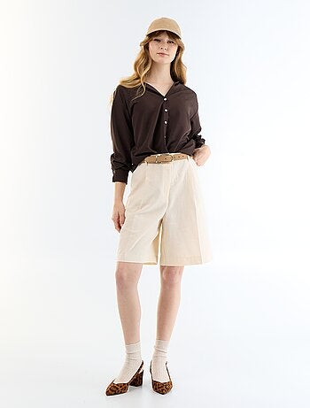 Blusa fluida lisa