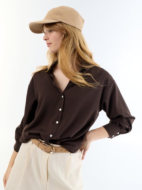 Blusa fluida lisa - Kiabi Blusa fluida lisa - Kiabi