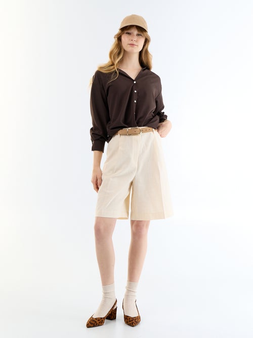 Blusa fluida lisa - Kiabi Blusa fluida lisa - Kiabi
