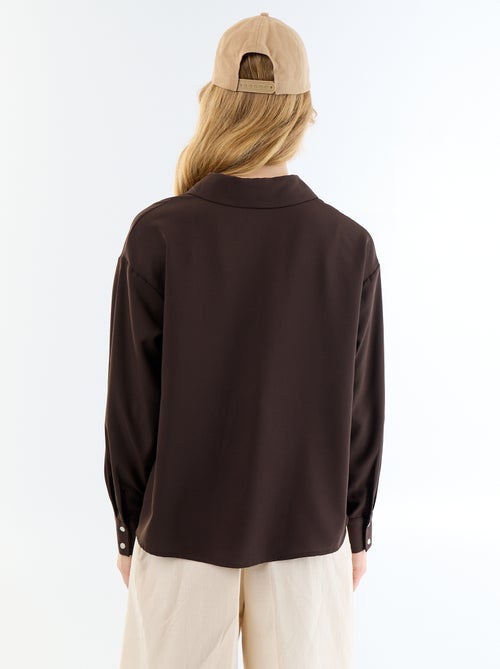 Blusa fluida lisa - Kiabi Blusa fluida lisa - Kiabi