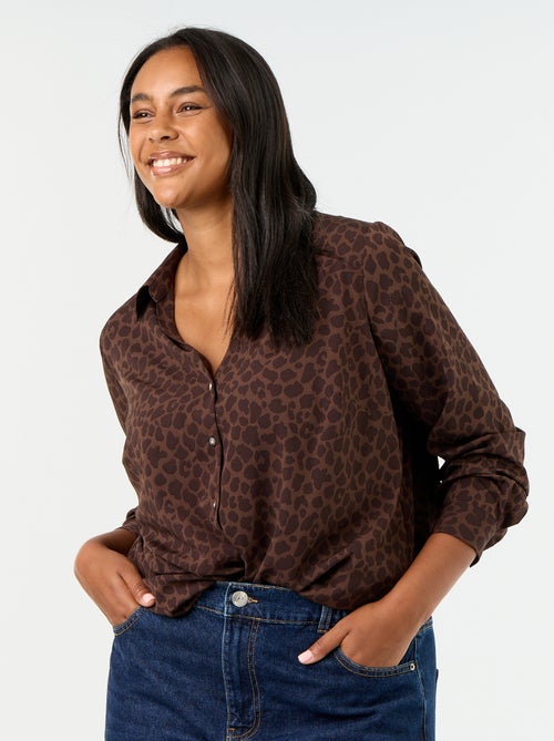 Blusa fluida lisa - Kiabi Blusa fluida lisa - Kiabi