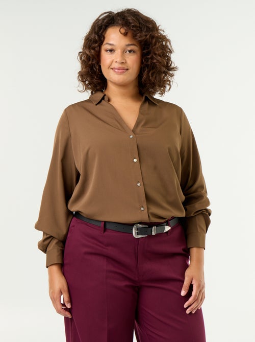 Blusa fluida lisa - Kiabi Blusa fluida lisa - Kiabi