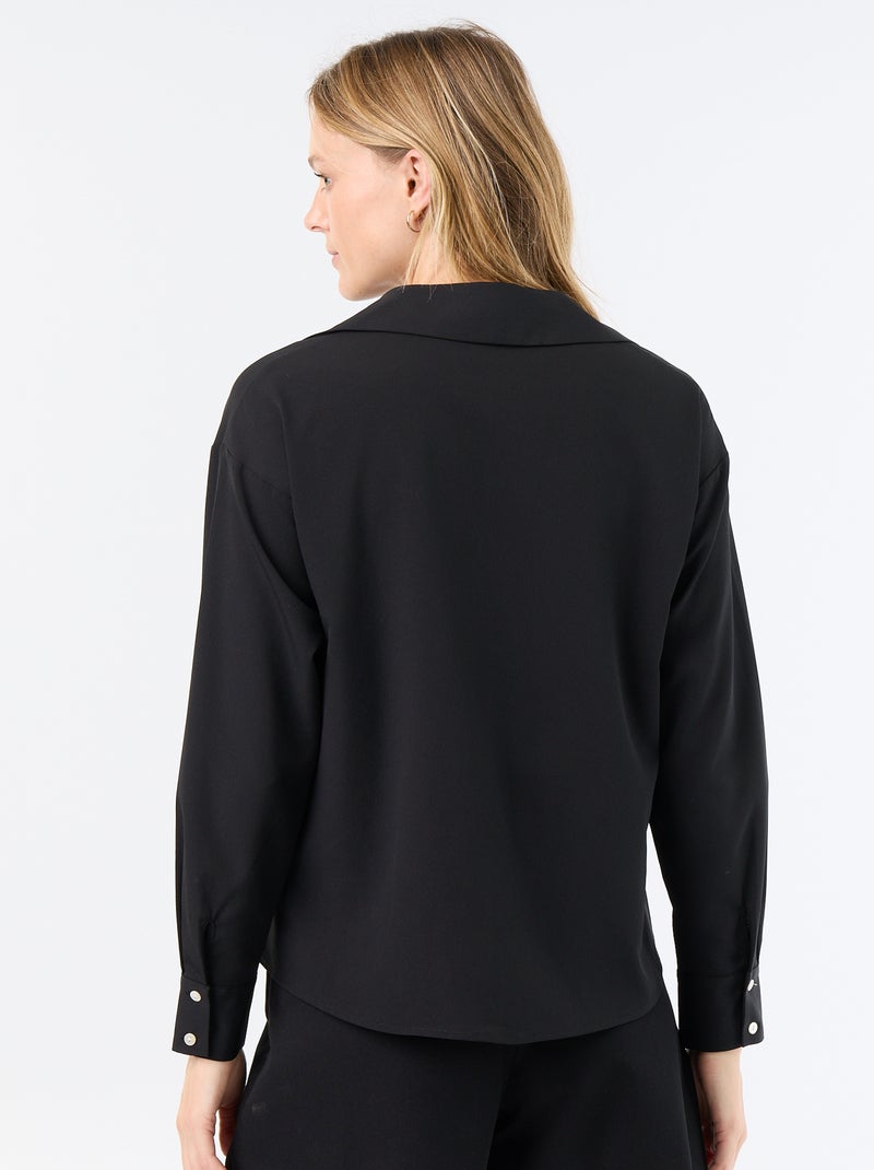 Blusa fluida lisa Negro - Kiabi