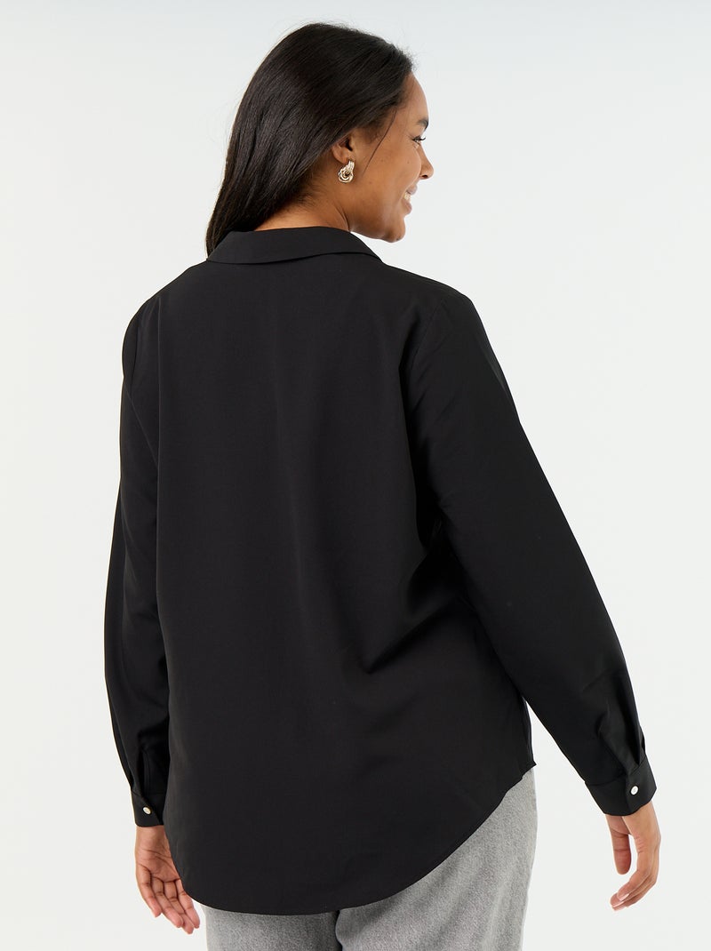 Blusa fluida lisa Negro - Kiabi