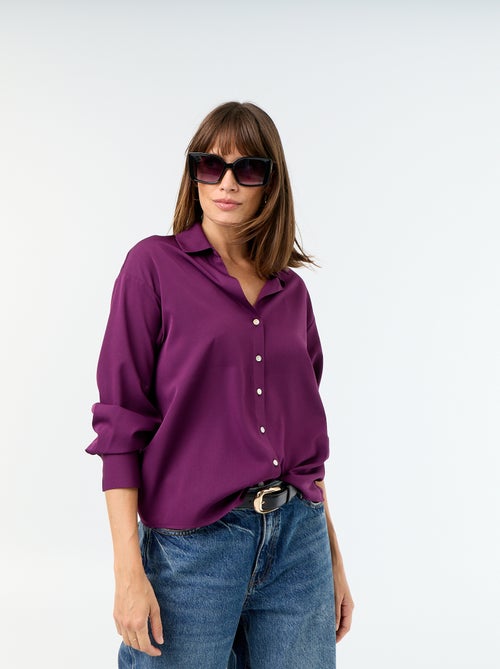 Blusa fluida lisa - Kiabi Blusa fluida lisa - Kiabi