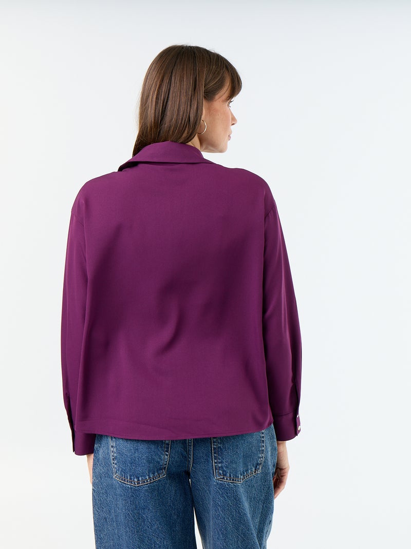Blusa fluida lisa Purpura - Kiabi