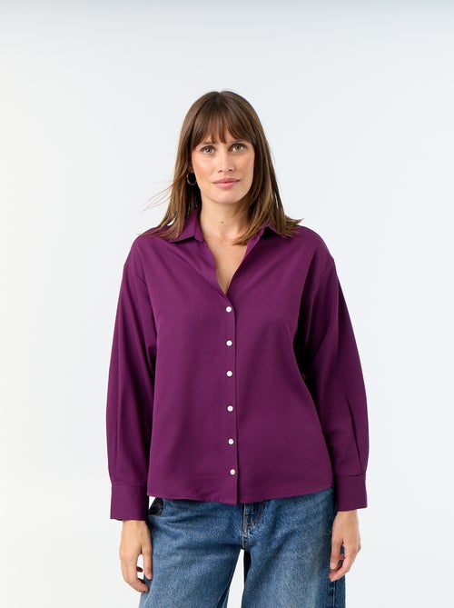 Blusa fluida lisa - Kiabi Blusa fluida lisa - Kiabi