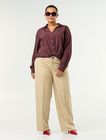 Blusa fluida lisa