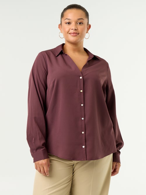 Blusa fluida lisa - Kiabi Blusa fluida lisa - Kiabi