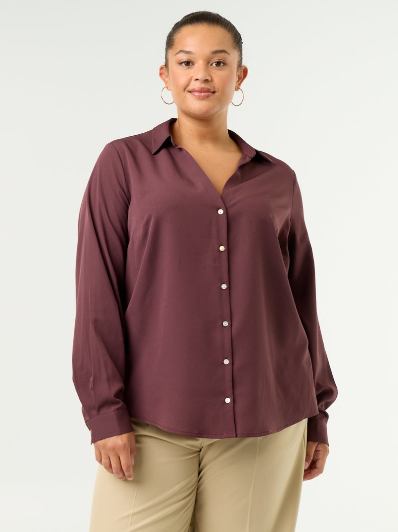 Blusa fluida lisa Purpura - Kiabi