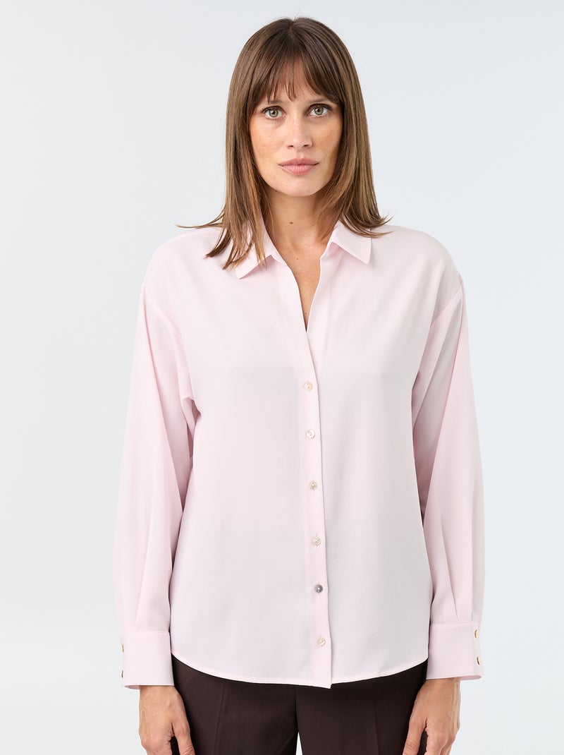 Blusa fluida lisa Rosa - Kiabi