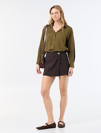 Blusa fluida lisa