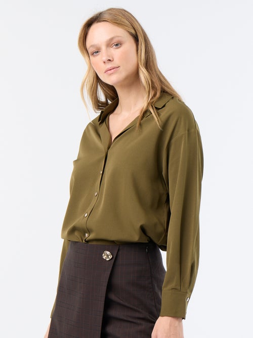 Blusa fluida lisa - Kiabi Blusa fluida lisa - Kiabi