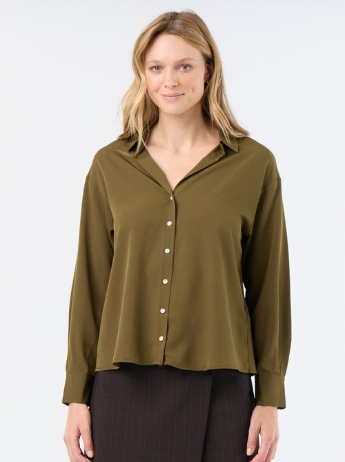 Blusa fluida lisa - Kiabi Blusa fluida lisa - Kiabi