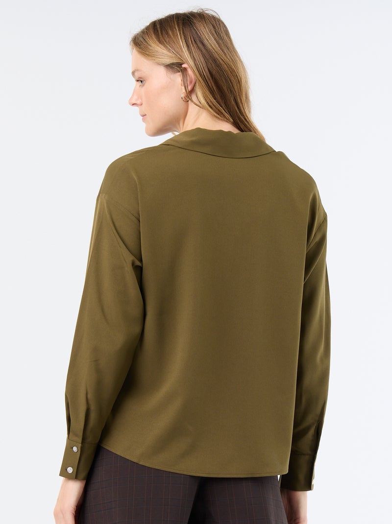 Blusa fluida lisa Verde - Kiabi