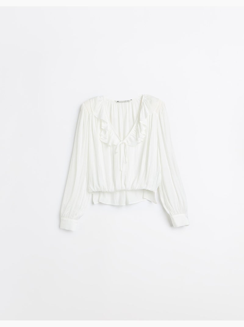 Blusa fluida, mo fashion Blanco - Kiabi