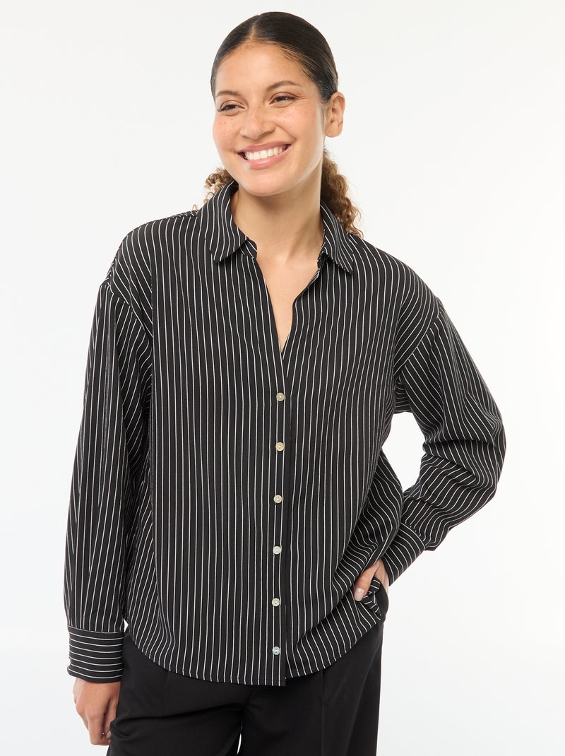 Blusa fluida Negro - Kiabi
