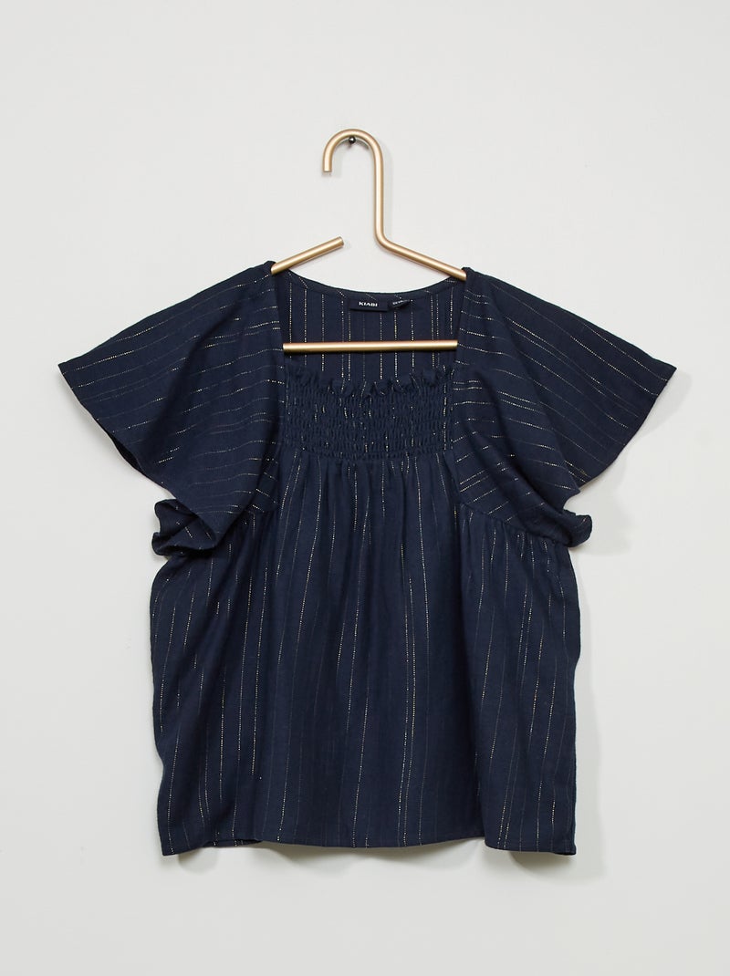 Blusa fruncida azul - Kiabi