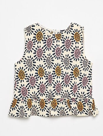 Blusa gofrada sin mangas