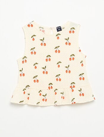 Blusa gofrada sin mangas