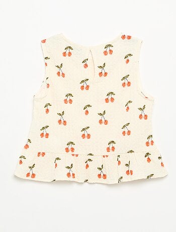Blusa gofrada sin mangas
