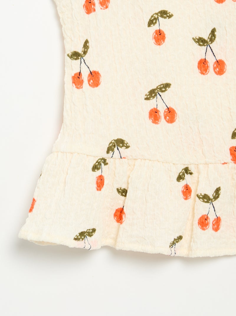 Blusa gofrada sin mangas Blanco - Kiabi