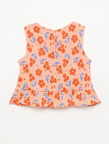 Blusa gofrada sin mangas
