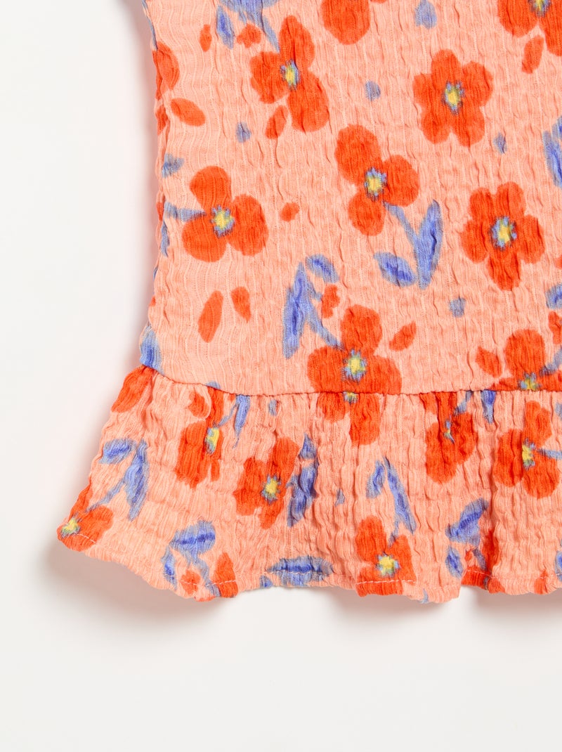 Blusa gofrada sin mangas Naranja - Kiabi