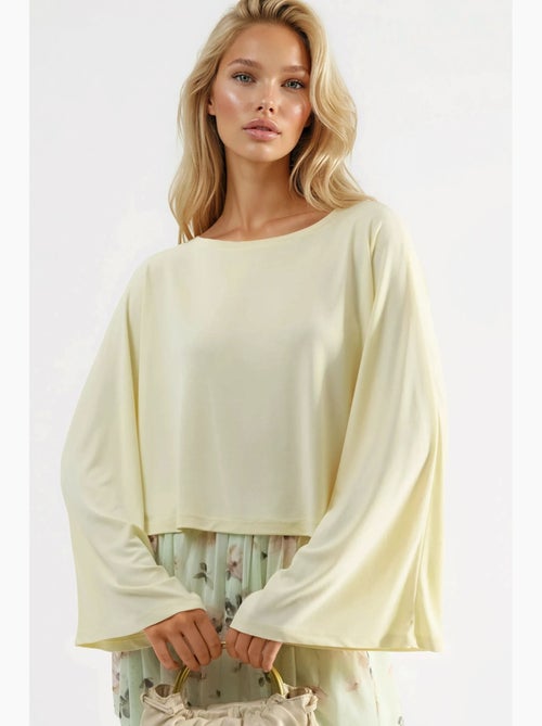 Blusa holgada con cuello barco busem - Kiabi Blusa holgada con cuello barco busem - Kiabi