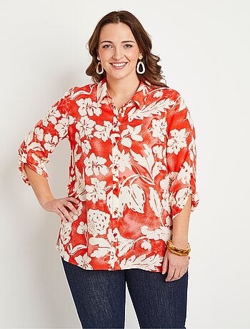 Blusa holgada larga de flores - Afibel