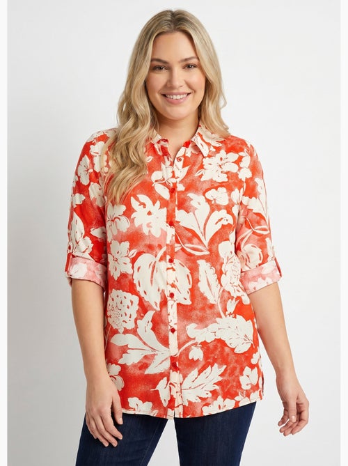 Blusa holgada larga de flores - Afibel - Kiabi