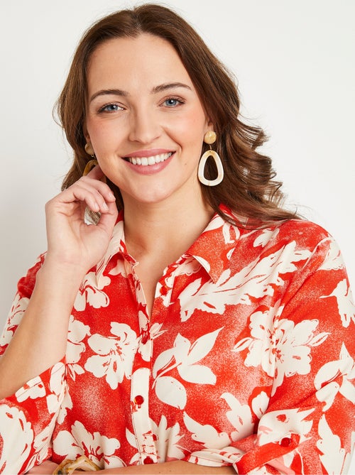 Blusa holgada larga de flores - Afibel - Kiabi