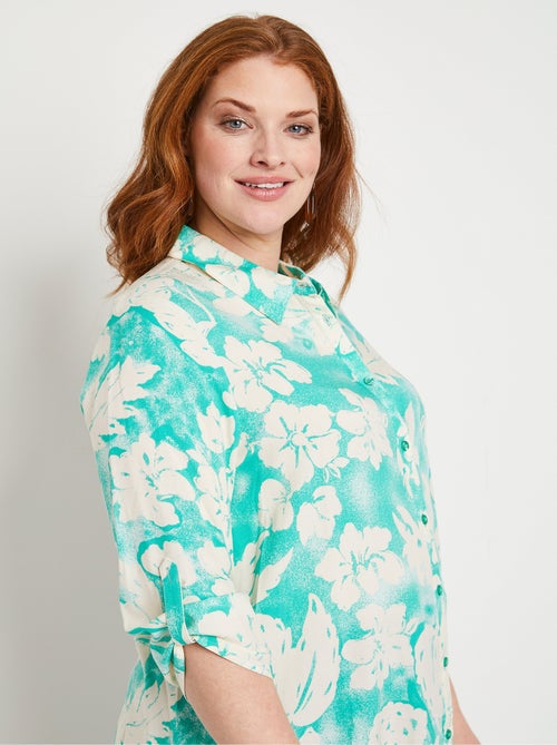 Blusa holgada larga de flores - Afibel - Kiabi