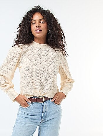 Blusa 'JDY' con bordados y cuello alto