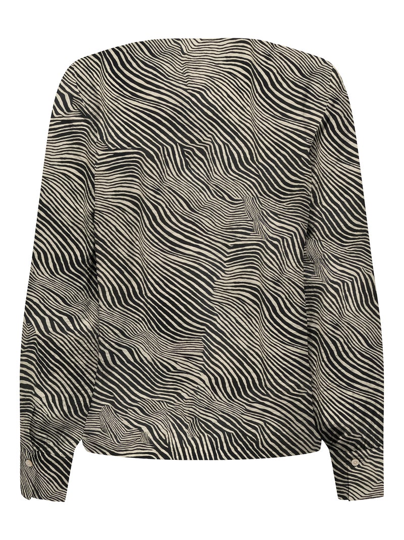 Blusa 'JDY' de manga larga y estampado de cebra Negro - Kiabi