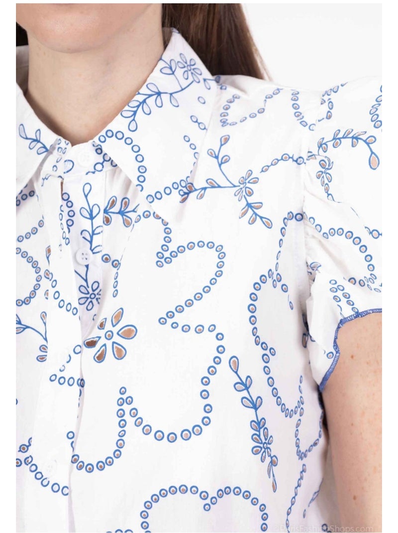 Blusa Kebello Blanco Azul - Kiabi