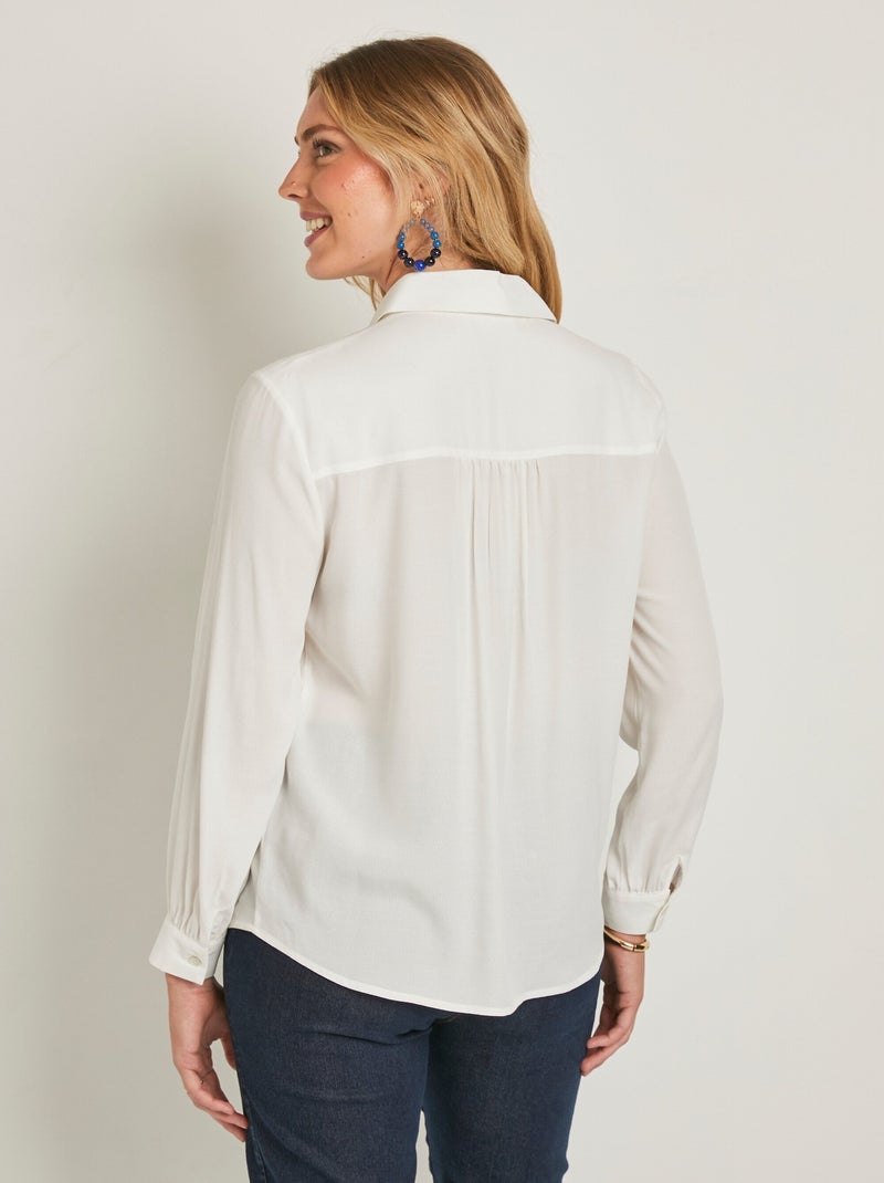 Blusa larga abotonada con estampado de cebra - Afibel Crudo - Kiabi