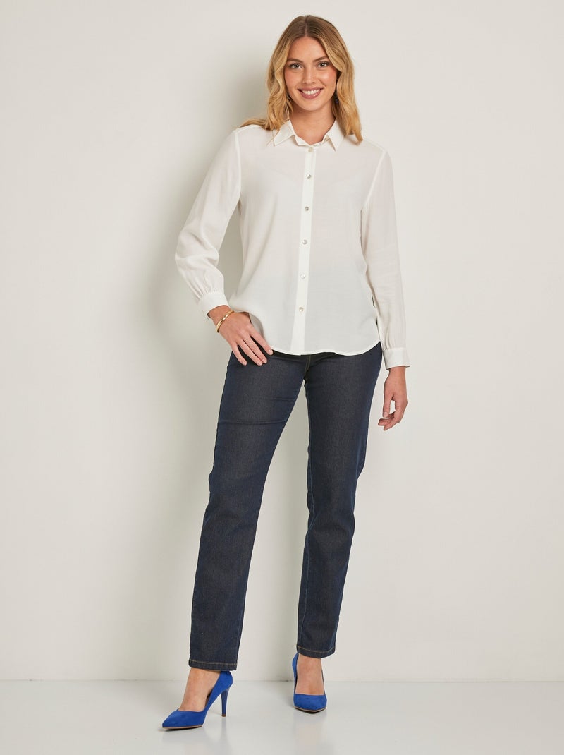 Blusa larga abotonada con estampado de cebra - Afibel Crudo - Kiabi