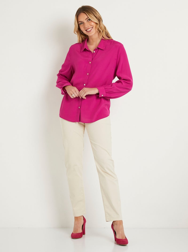 Blusa larga abotonada con estampado de cebra - Afibel Rosa - Kiabi