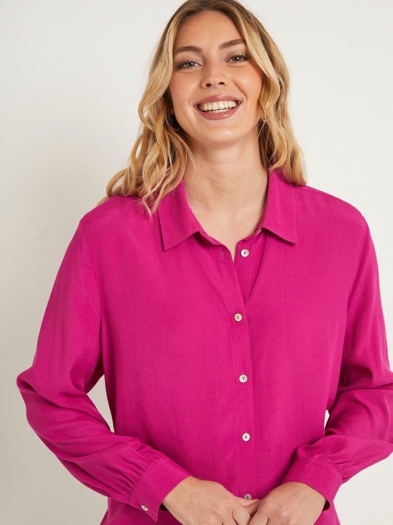 Blusa larga abotonada con estampado de cebra - Afibel Rosa - Kiabi