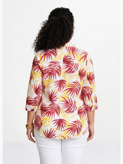 Blusa larga de algodón estampada con botones - Afibel - Kiabi