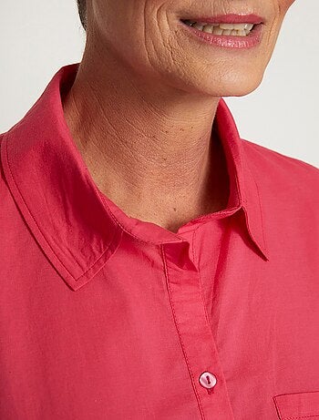 Blusa larga de algodón estampada con botones - Afibel