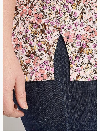 Blusa larga de crepé de flores - Afibel