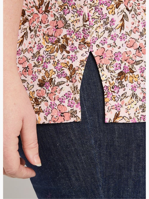 Blusa larga de crepé de flores - Afibel - Kiabi