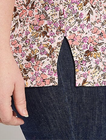 Blusa larga de crepé de flores - Afibel