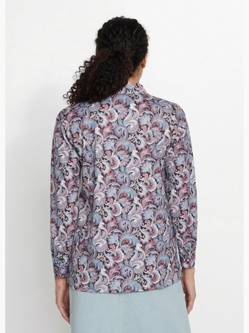 Blusa larga estampado paisley con botones automáticos - Afibel - Kiabi
