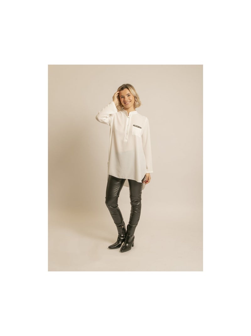 Blusa larga OCELLINA Blanco - Kiabi