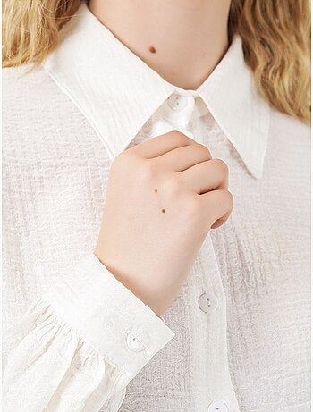 Blusa larga oversize texturizada con cuello de camisa bdart