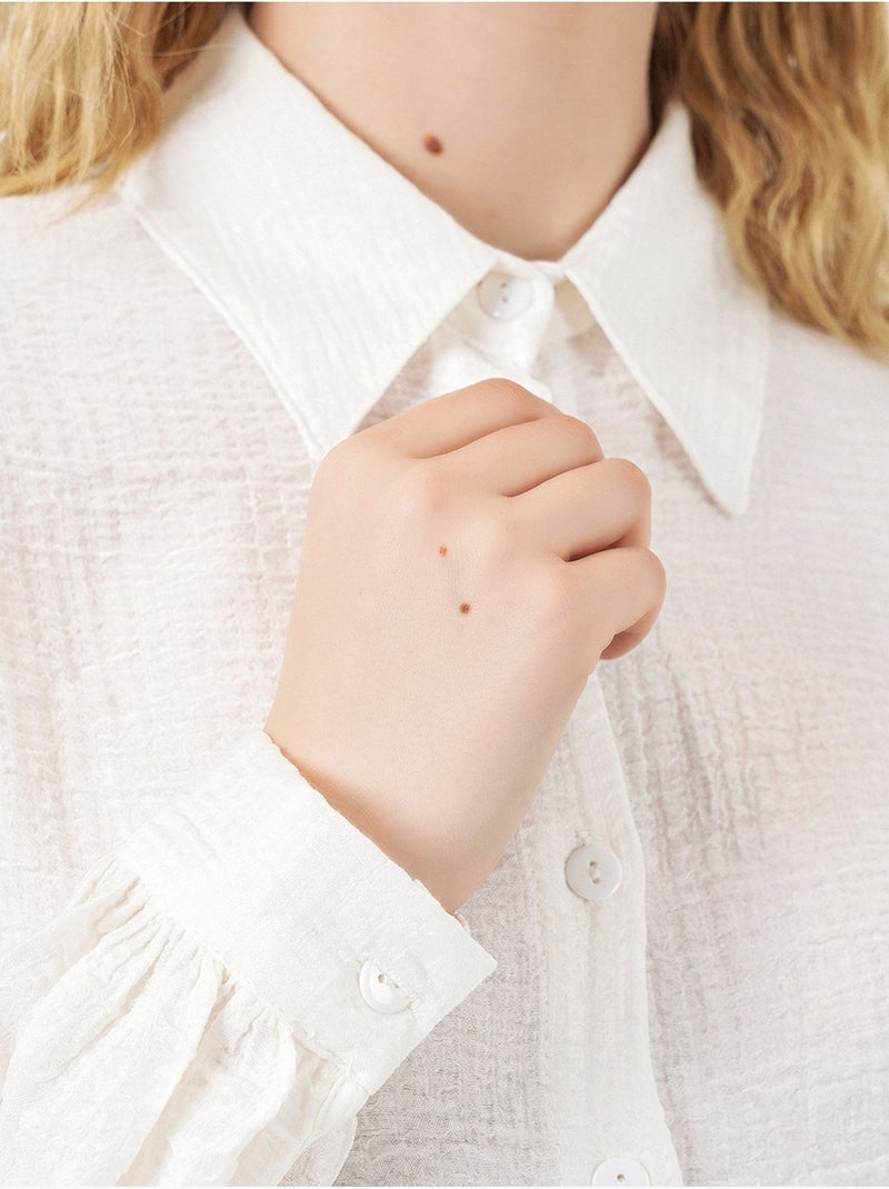 Blusa larga oversize texturizada con cuello de camisa bdart Blanco - Kiabi